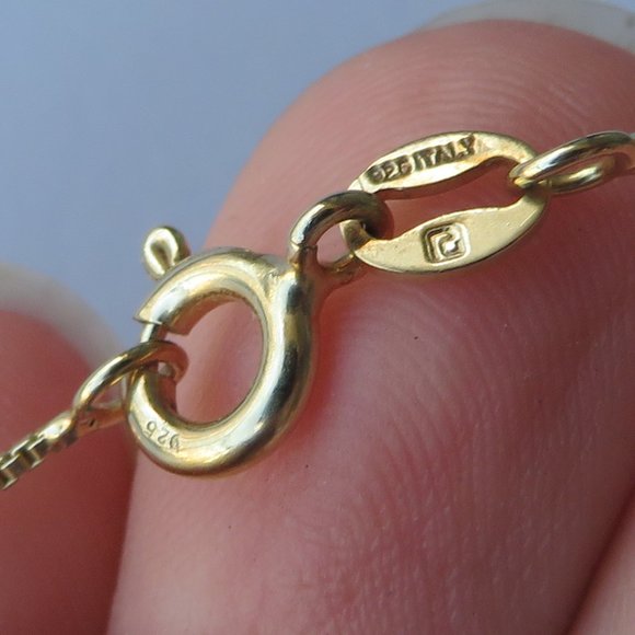 14K Yellow Gold Plated Sterling Silver Box Chain 18" - Picture 7 of 9